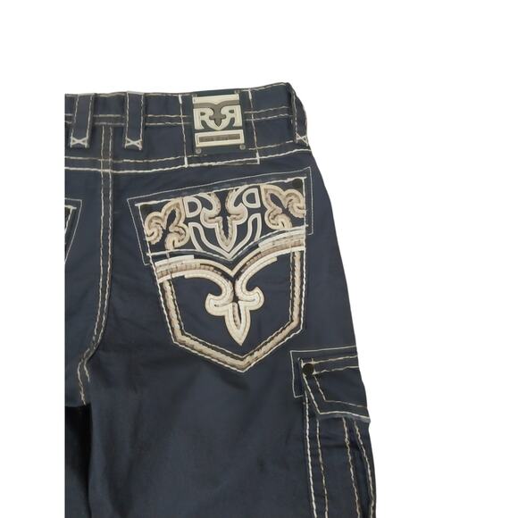 Rock Revival Mens Size 34 Classic Cargo 23 Shorts Thick Stitch Embroidered NWT - Picture 4 of 7